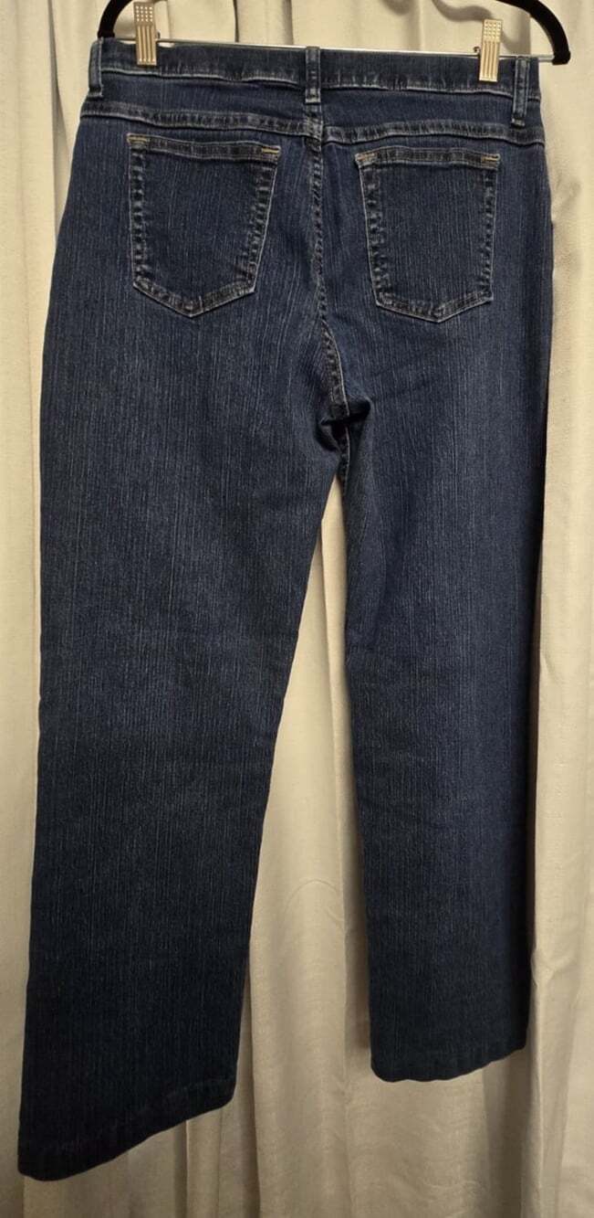 Riders Women's Size 10W Blue Dark Wash Classic Fit Denim Jeans 5-Pocket - Picture 2 of 8